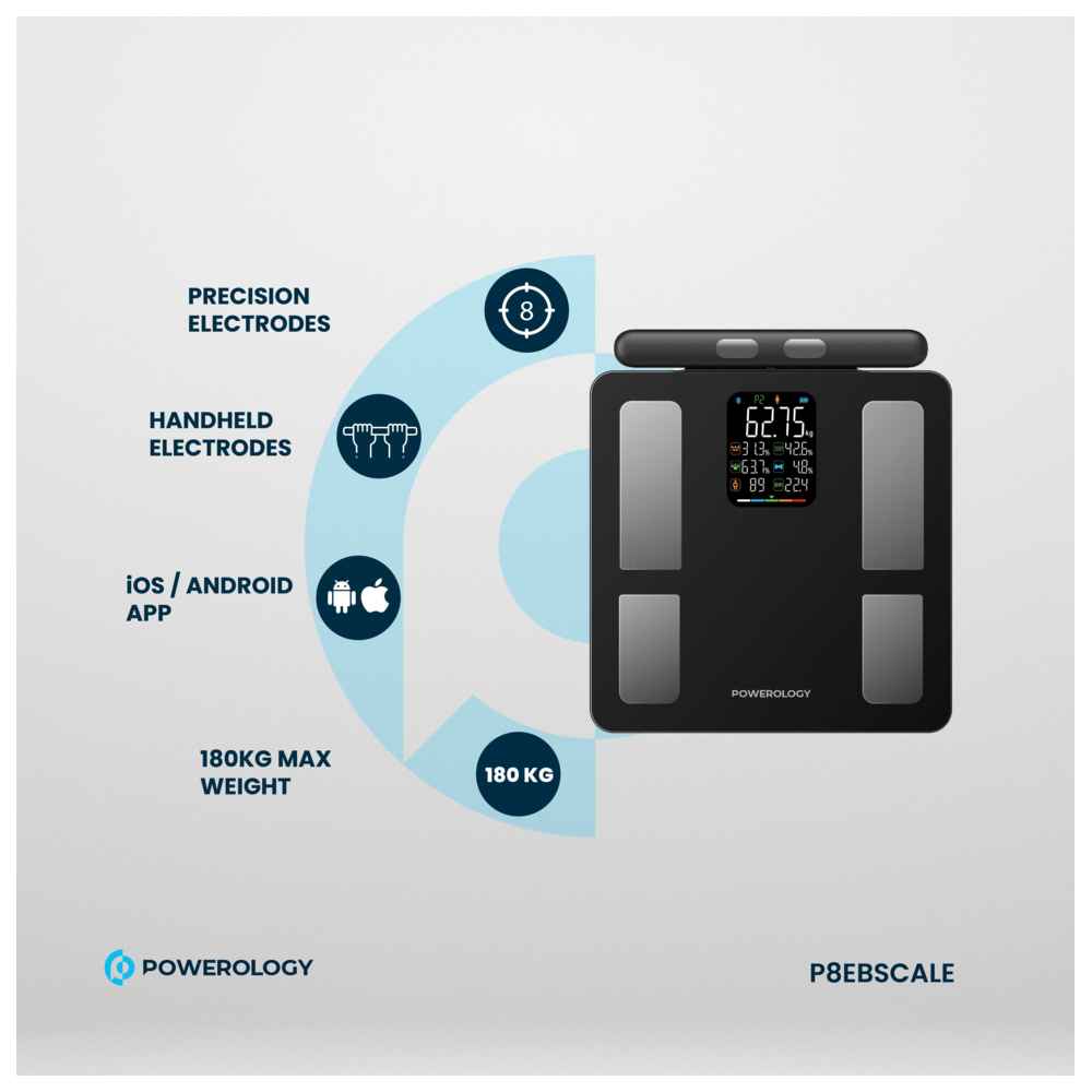 Powerology - Advanced Precision Smart Scale - Black