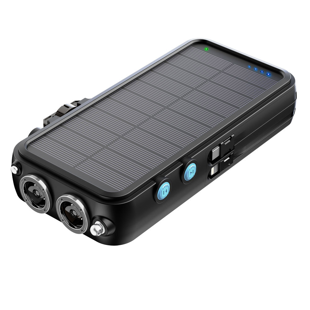 Powerology - Solar Power Bank With FM Radio & Speaker - Black - 16000 mAh