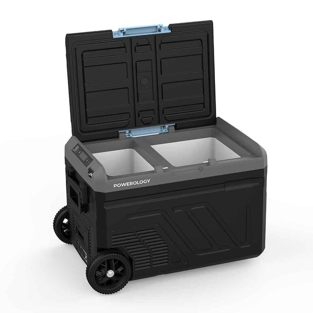 Powerology - Dual Compartment Portable Fridge - Grey - 40 L - 20800 mAh