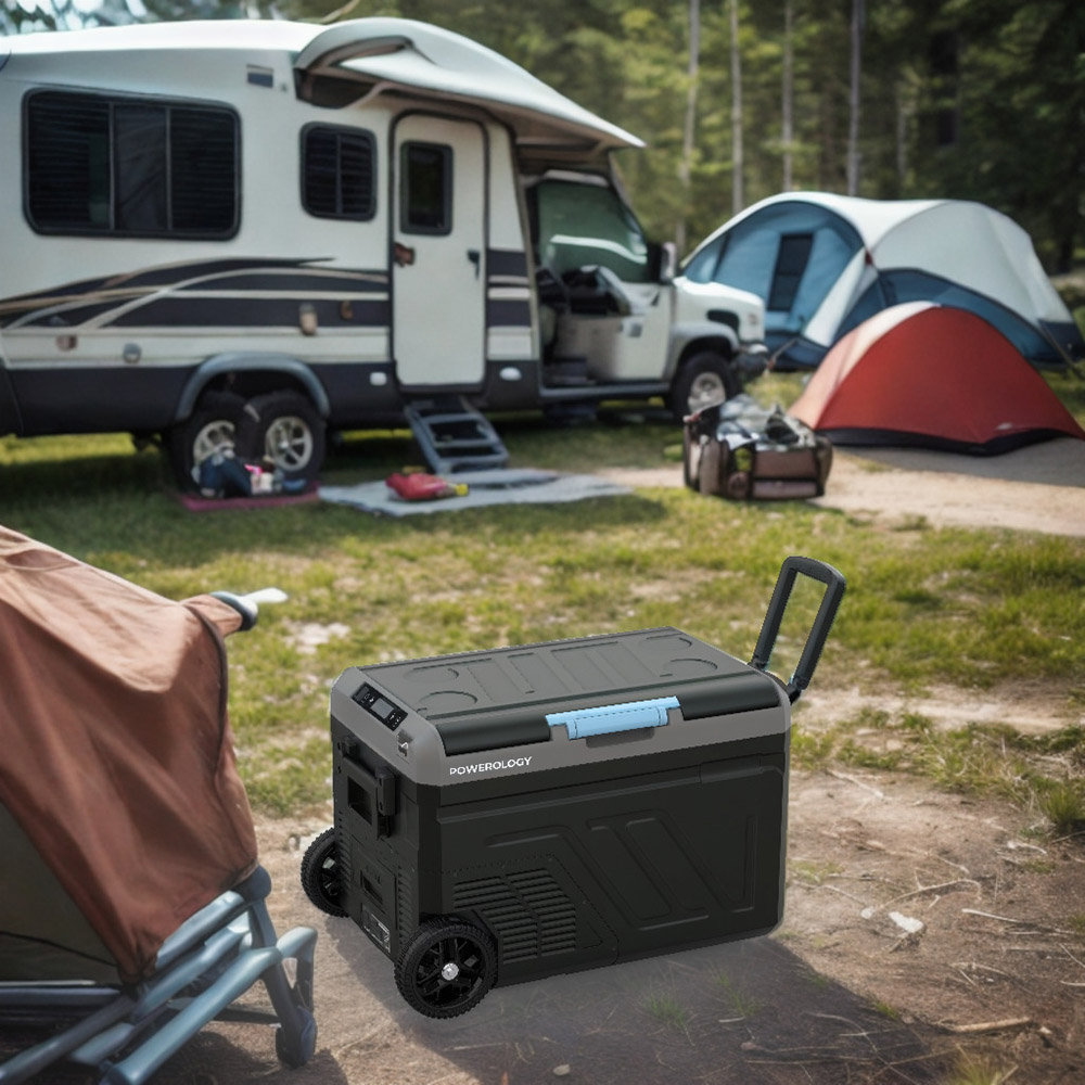 Powerology - Dual Compartment Portable Fridge - Grey - 40 L - 20800 mAh