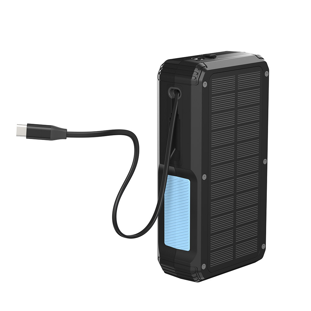Powerology - Solar Wireless Charging Power Bank - Black - 27000 mAh