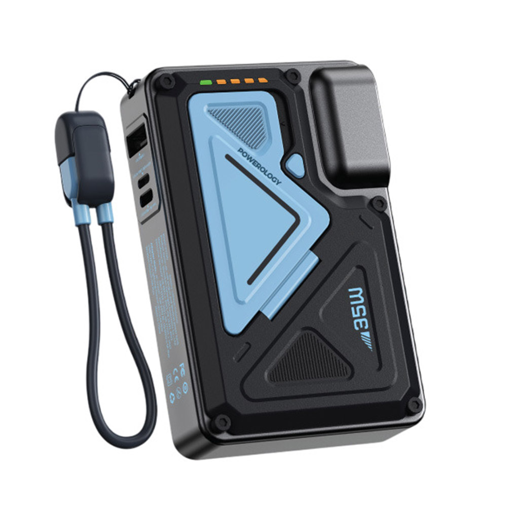 Powerology - Magsafe Power Bank With Wall Charger - Black - 10000 mAh