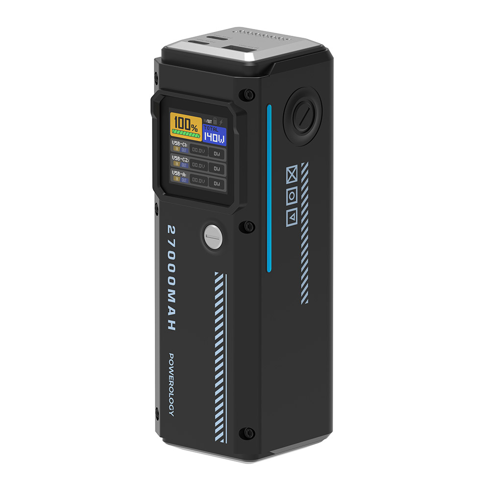 Powerology - Smart Display Power Bank - Black - 27000 mAh