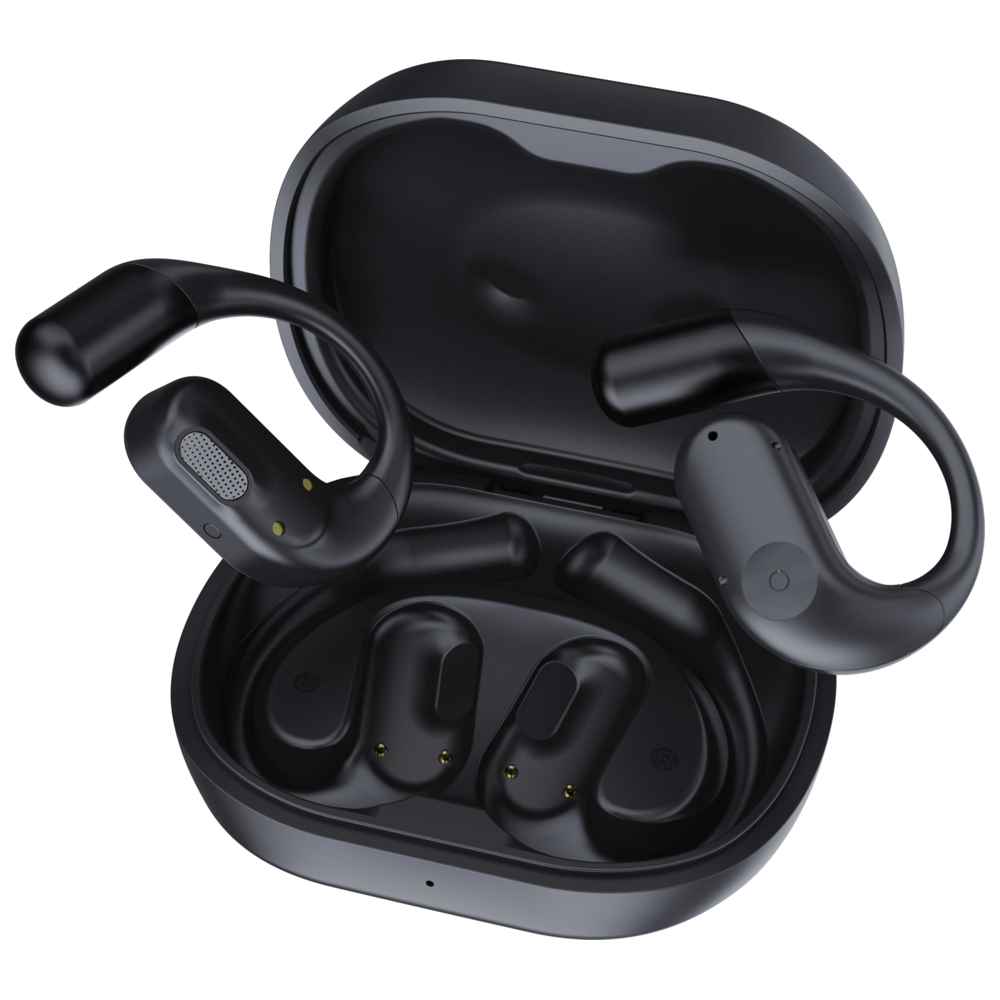 Powerology - Air Conduction ENC TWS Earbuds With Charging Case - Black