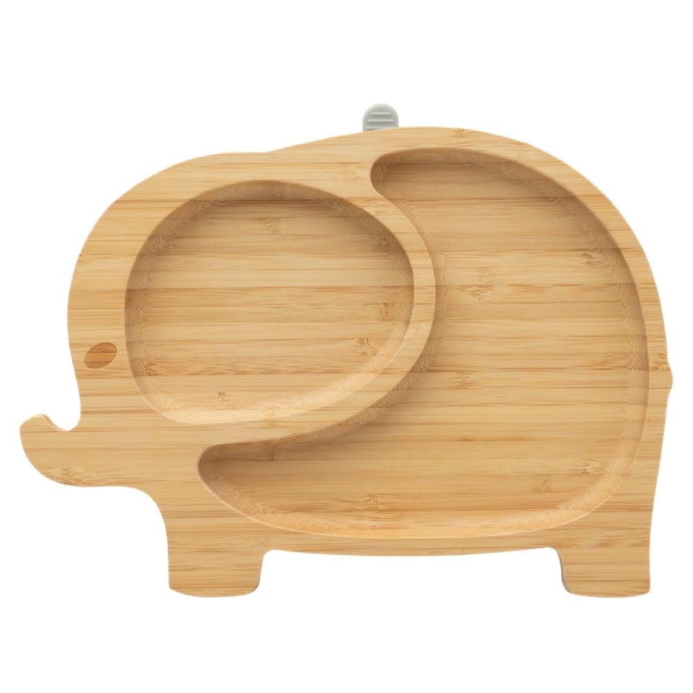 Eco Rascals Elephant Plate - Grey/Beige