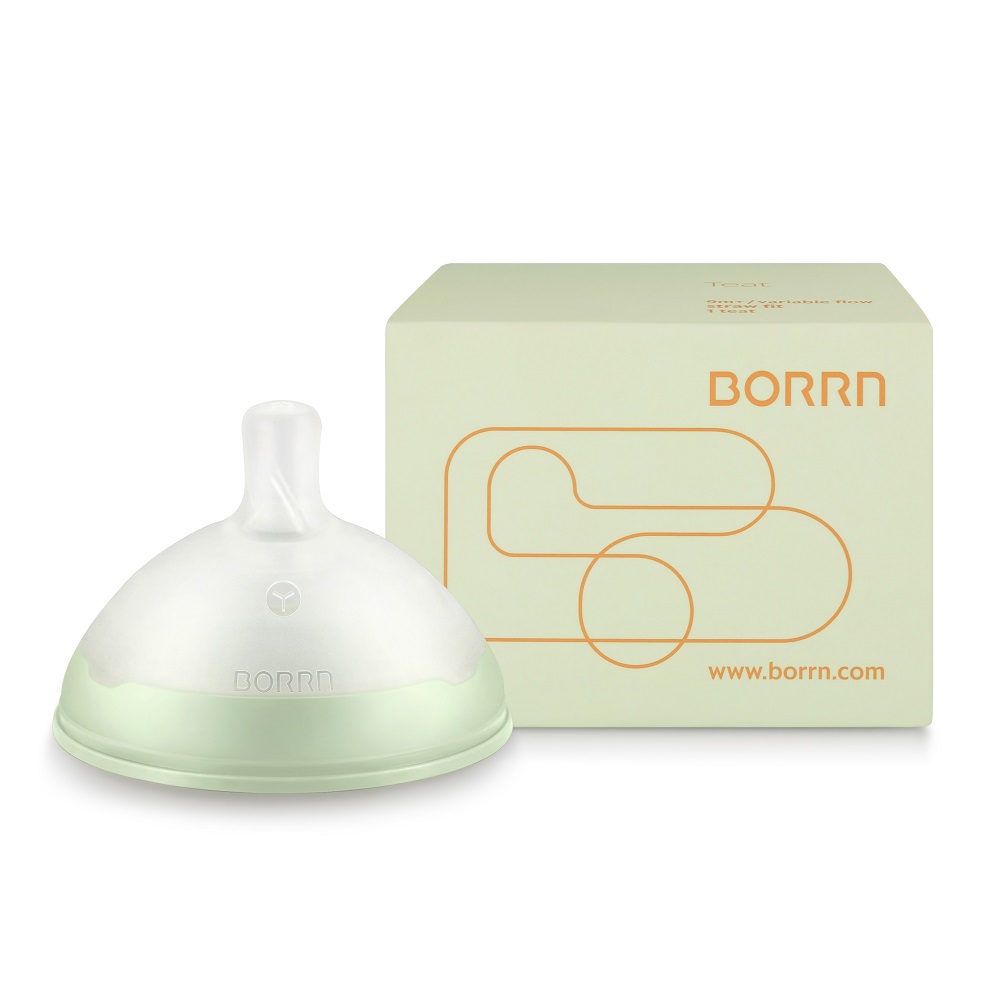 Borrn - Replacement Variable Flow Teat For Baby Straw Bottle - Green