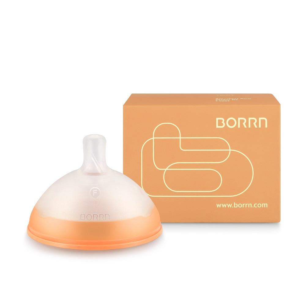 Borrn - Replacement Variable Flow Teat For Baby Straw Bottle - Orange