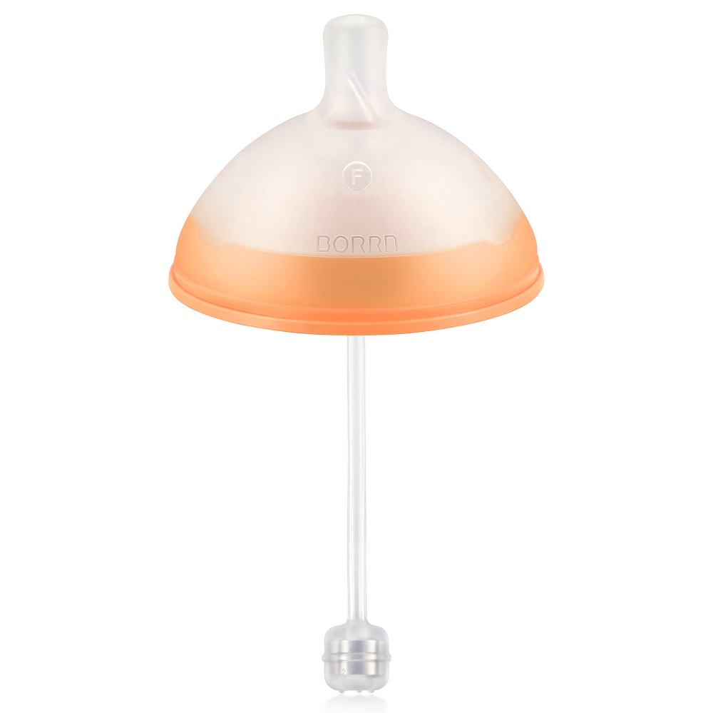 Borrn - Replacement Variable Flow Teat For Baby Straw Bottle - Orange