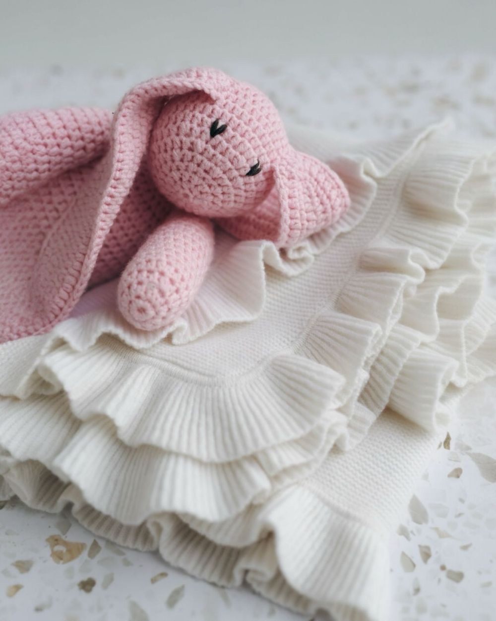 Ooh Noo - Frill Cashmere Baby Blanket - Cream