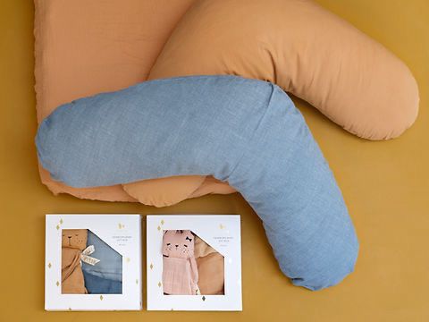 Fabelab - Kapok Nursing Pillow With Organic Cotton Cover - Caramel