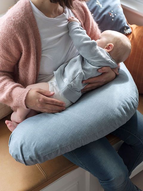 Fabelab - Kapok Nursing Pillow With Organic Cotton Cover - Blue