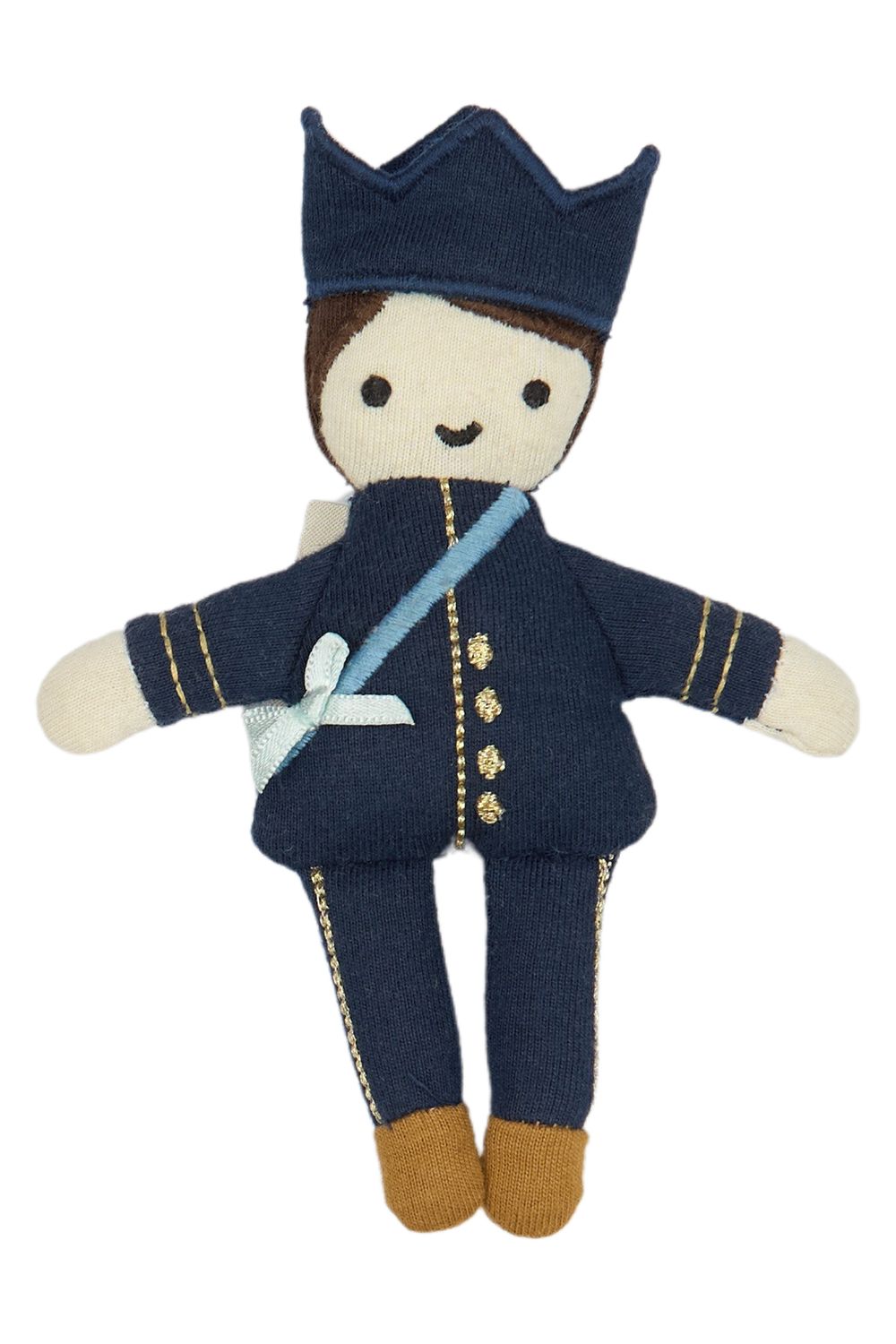 Fabelab - Organic Pocket Friend Plush Toy - King - Peacoat - 14 cm