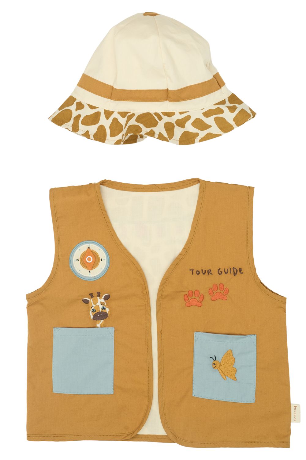 Fabelab 2pc-Set - Kids Safari Tour Guide Dress Up Costume - Wood Thrush