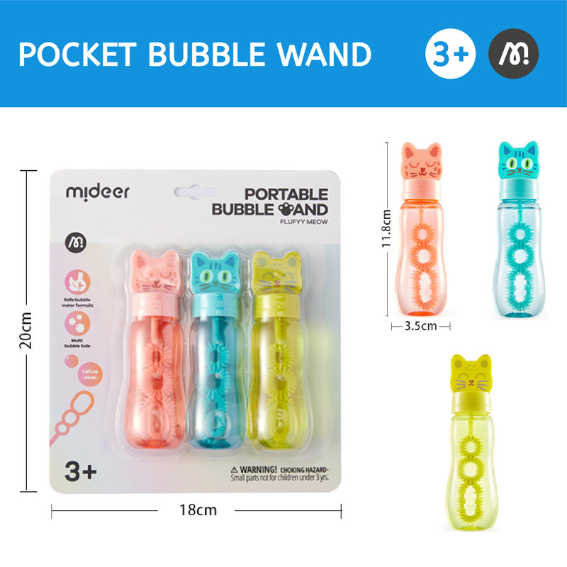 Mideer - Pocket Bubble Wands - 3pcs