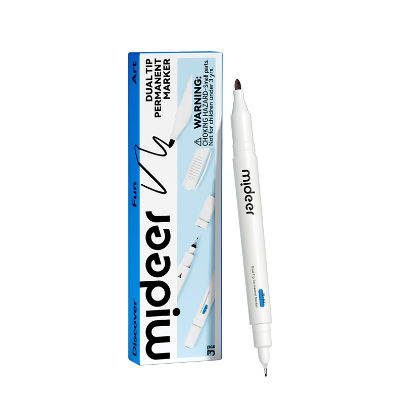 Mideer - Dual-Tip Permanent Markers - 3pcs