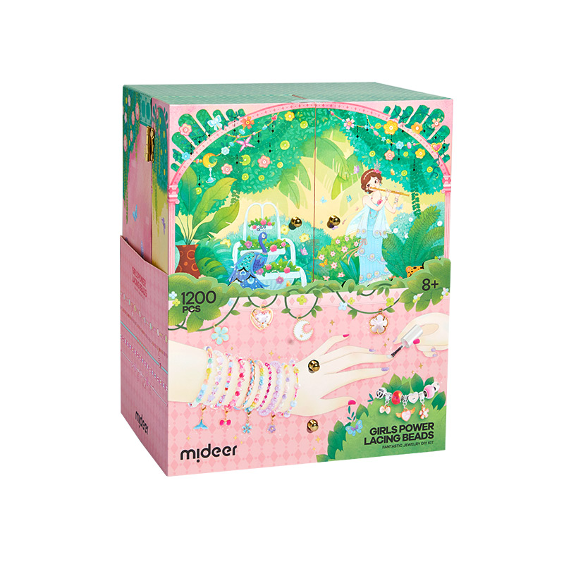 Mideer - Girls Power Lacing Beads Jewelry Craft Kit - 1200pcs