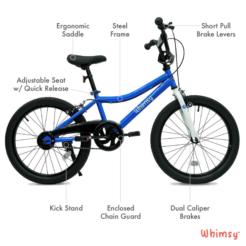 Whimsy Wheels - Classic Kids Bicycle - 20 Inch - Blue