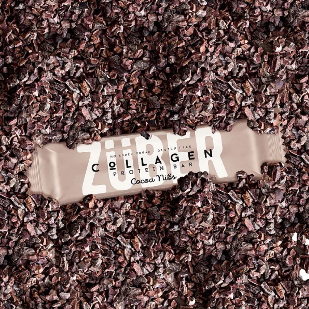 Zuber - Cocoa Nibs Collagen Protein Bar - 35 gm