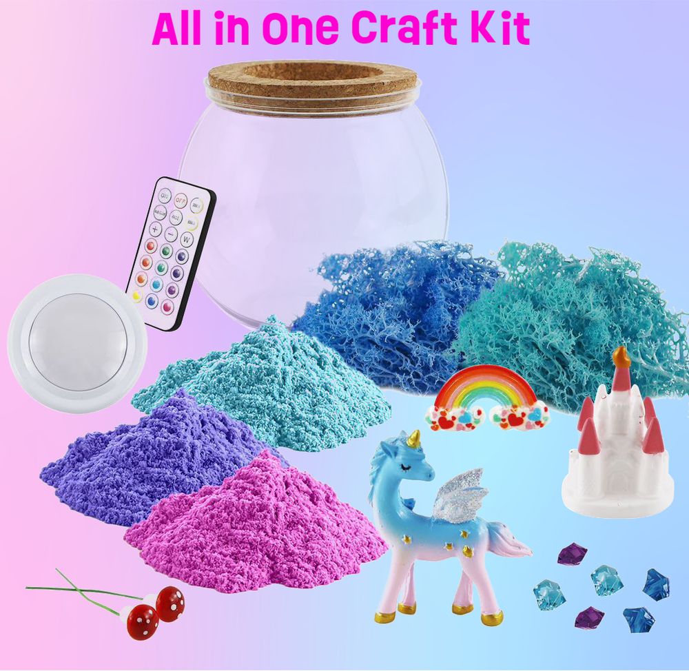 Essen - DIY Terrarium Craft Kit With Light - Unicorn