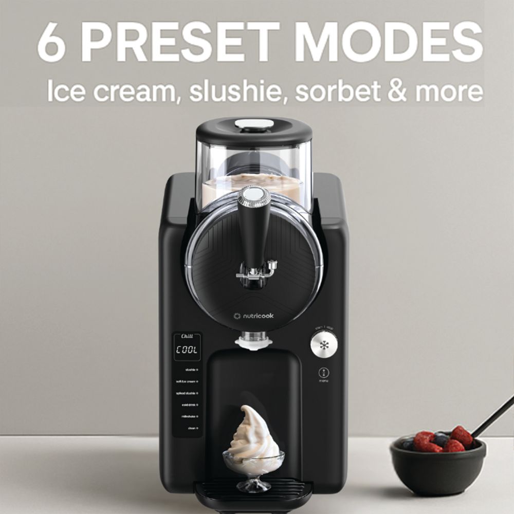 Nutricook - Ice Cream Maker 1.8L, No Pre-Freezing, 150W - Black
