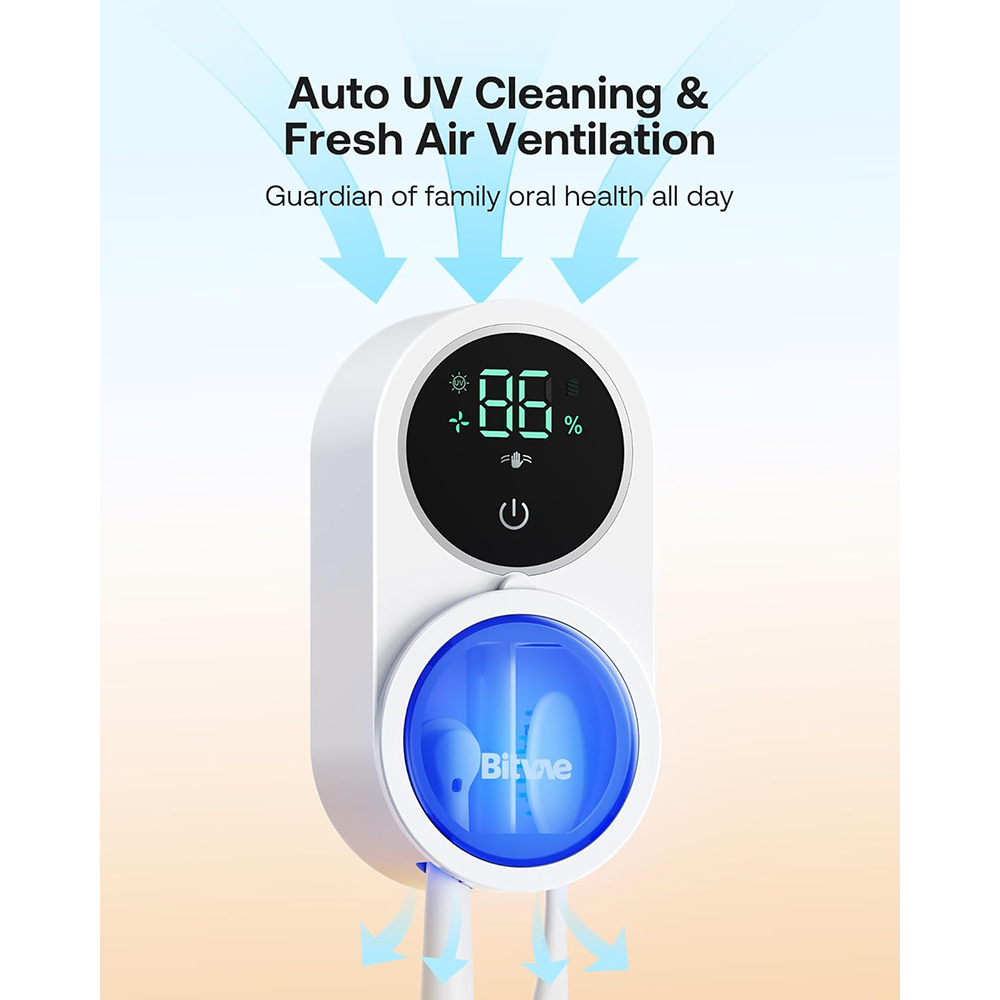 Bitvae - UV-C Toothbrush Cleaner And Air Dryer - White