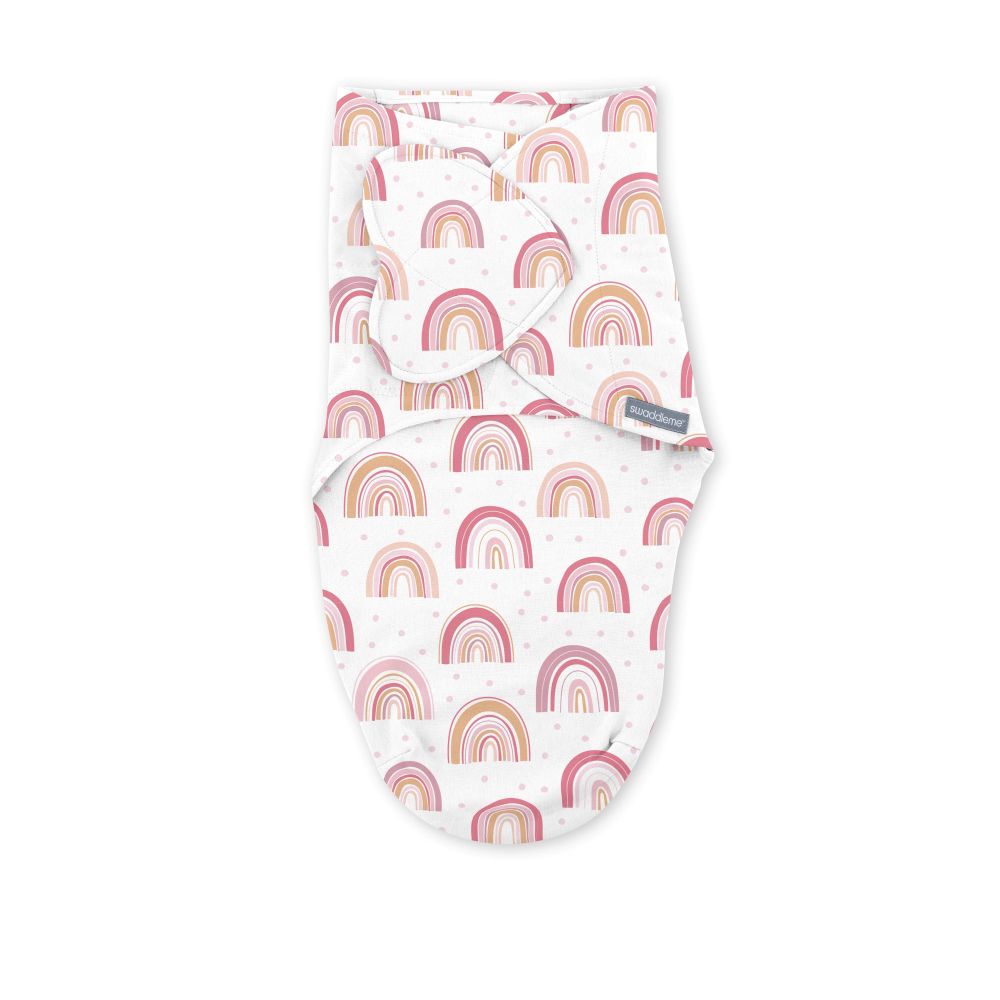 Ingenuity - 3pc-Set - SwaddleMe Monogram Collection Baby Swaddle - Rainbow