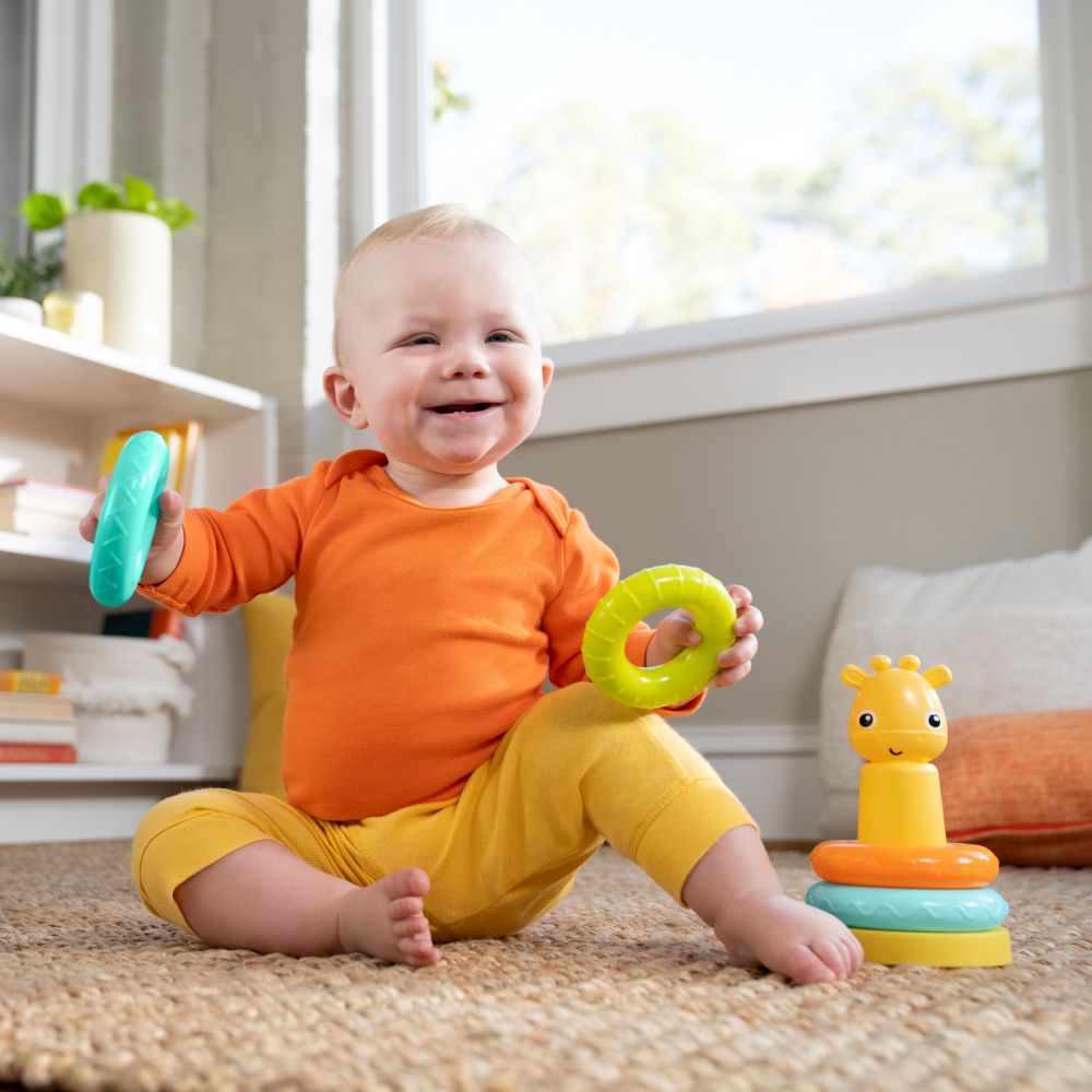 Bright Starts - Giraffe Tower Stacking Toy - MultiColor