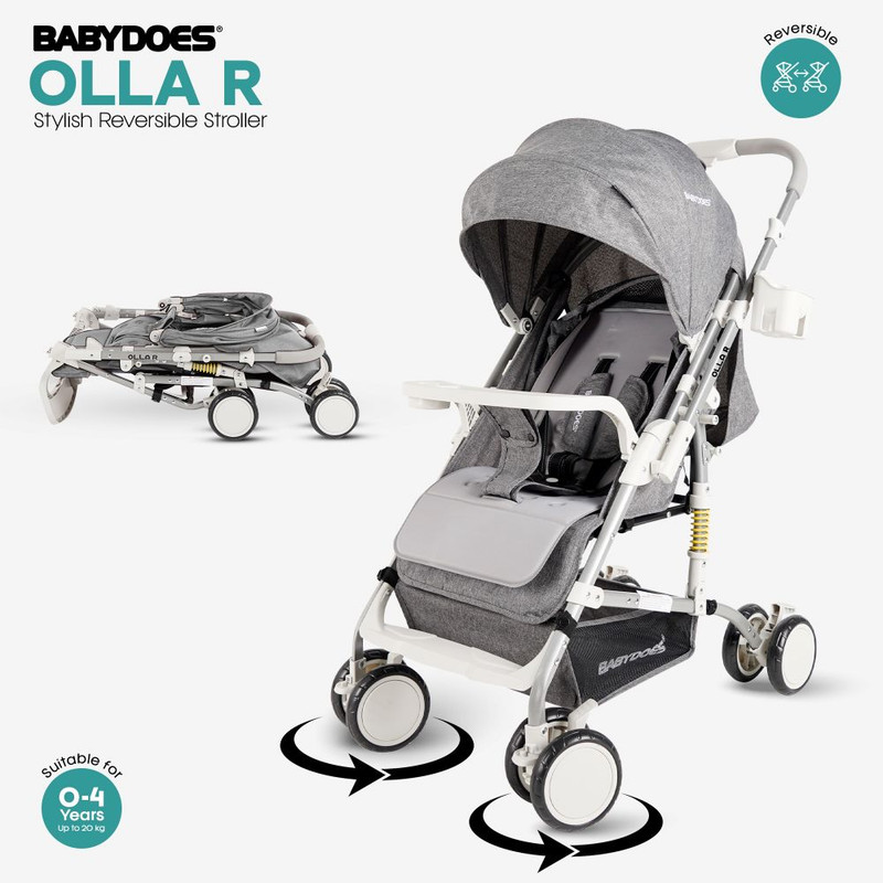 Babydoes - Olla R Baby Stroller Reversible Handle - Grey