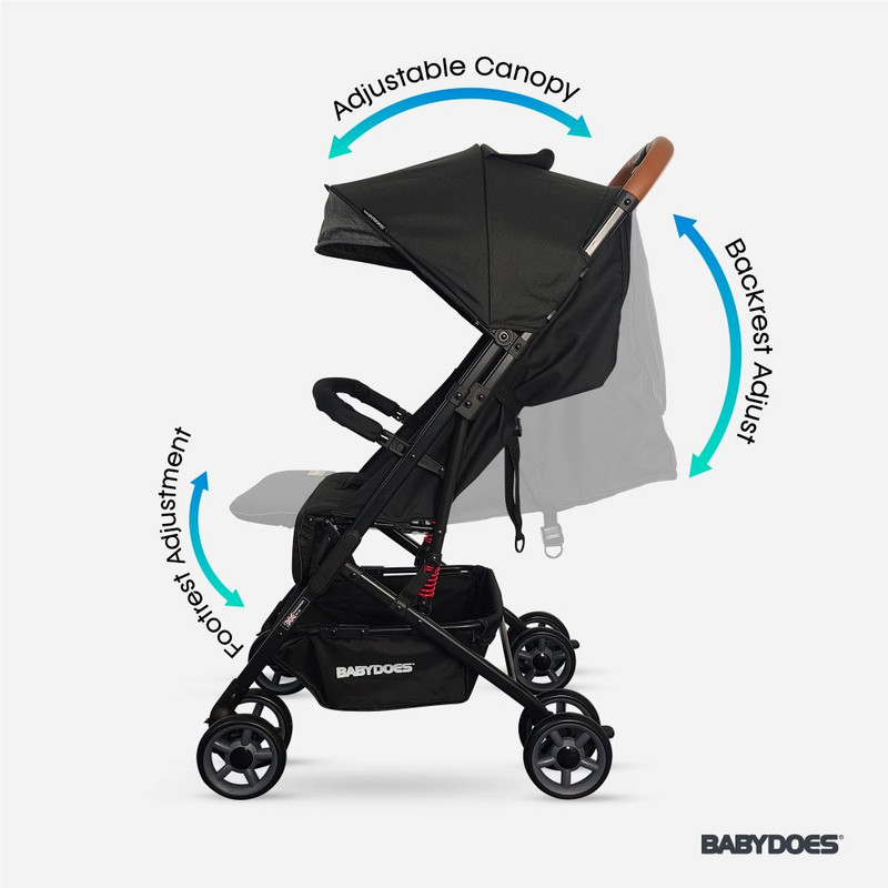 Babydoes - Olla CX Lightweight Baby Stroller & Storage Bag Set - Black