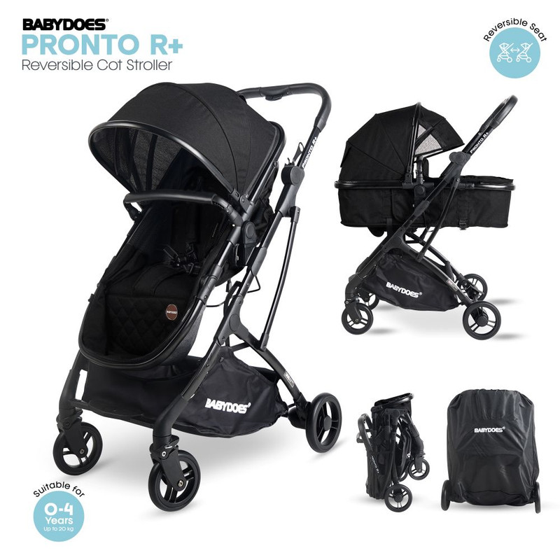Babydoes - Pronto R + Baby Stroller Reversible Seat - Dark Grey