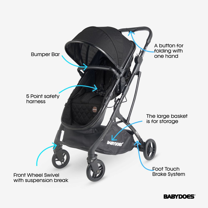 Babydoes - Pronto R + Baby Stroller Reversible Seat - Dark Grey