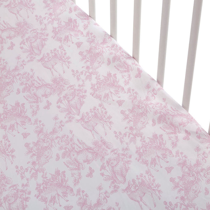 Nini Baby Crib/Cot Fitted Sheet Only - Aura Grandeur Pink - 70x140 cm