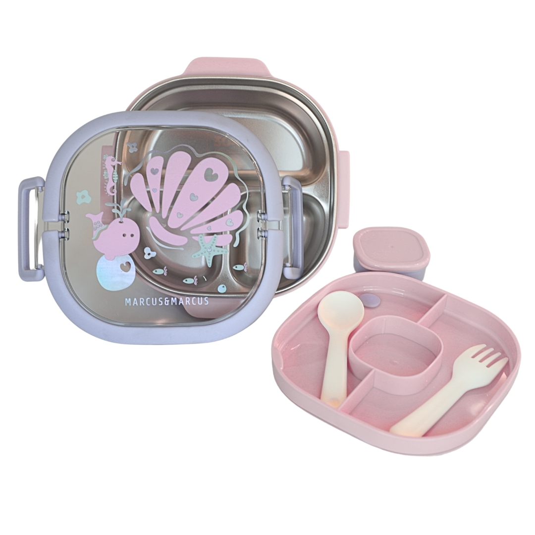 Marcus & Marcus 2 Tier Stainless Steel Lunch Box - Pink