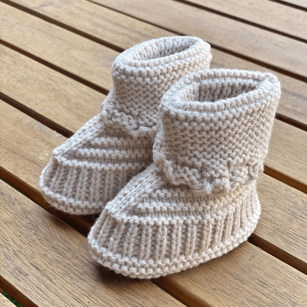 Baby Boss - Knit Baby Booties - Beige