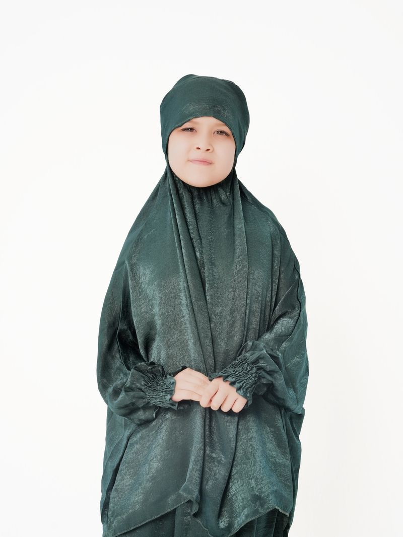 The Modest Company - 2pc-Set - Skirt And Jilbab Top - Dark Green Velvet