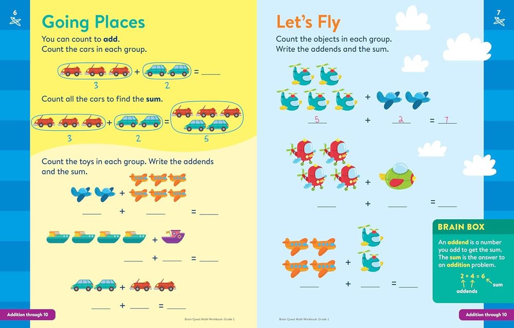 Math Workbook: Grade 1