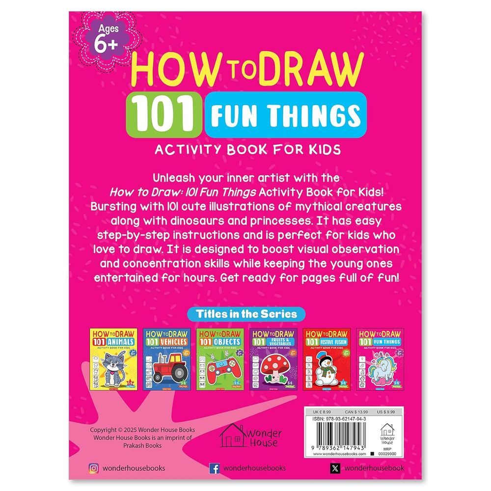 How To Draw - 101 Fun Things - Activity Books For Kids - Age 5 And Above