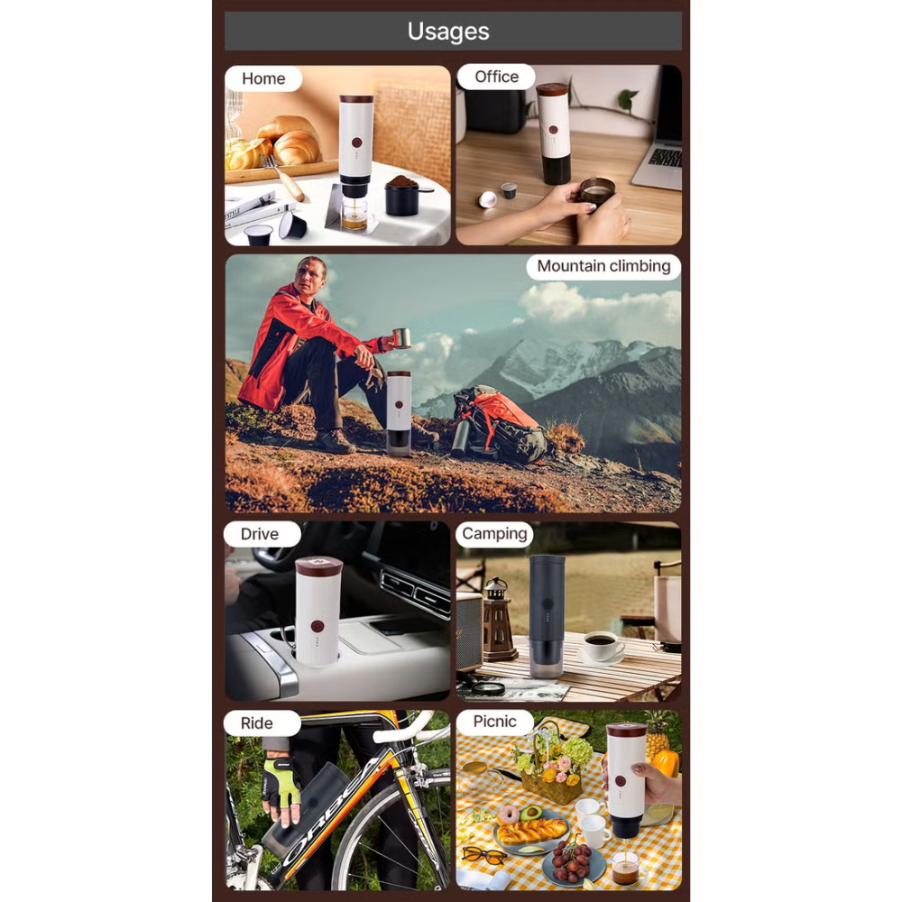 echohaus - Takeawake Portable Espresso Coffee Machine - Brown