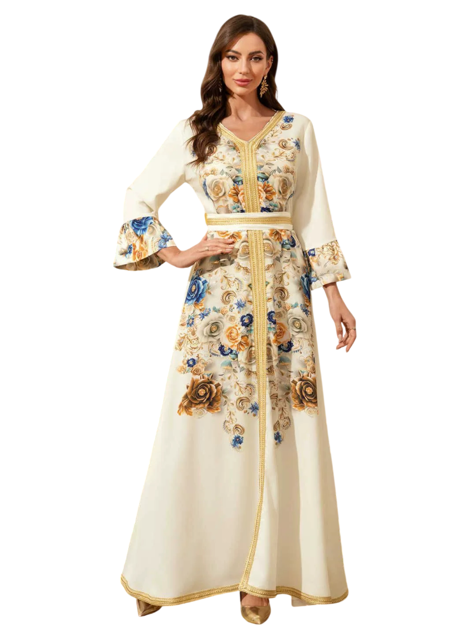 Bidani - Zahra Embroidered Velvet Touch Maxi - Multicolor