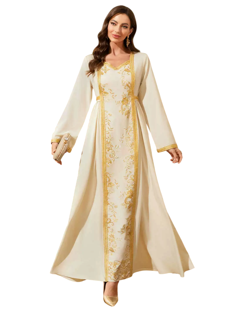 Bidani - Embroidered Style Jalabiya - Beige