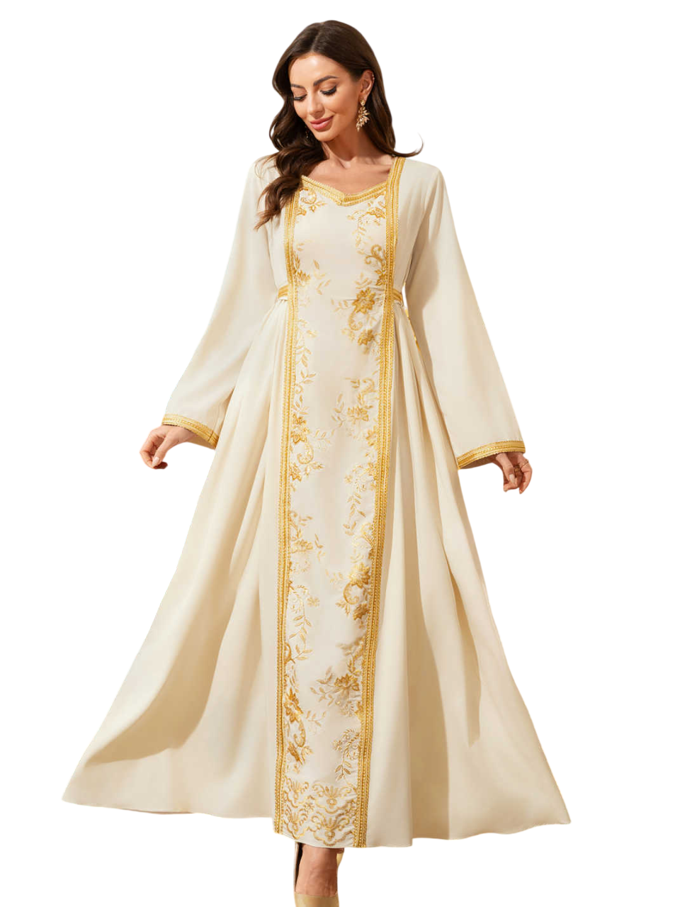 Bidani - Embroidered Style Jalabiya - Beige