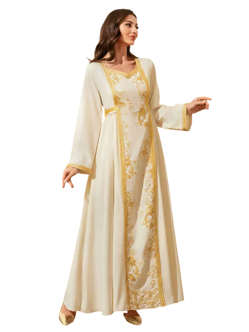 Bidani - Embroidered Style Jalabiya - Beige