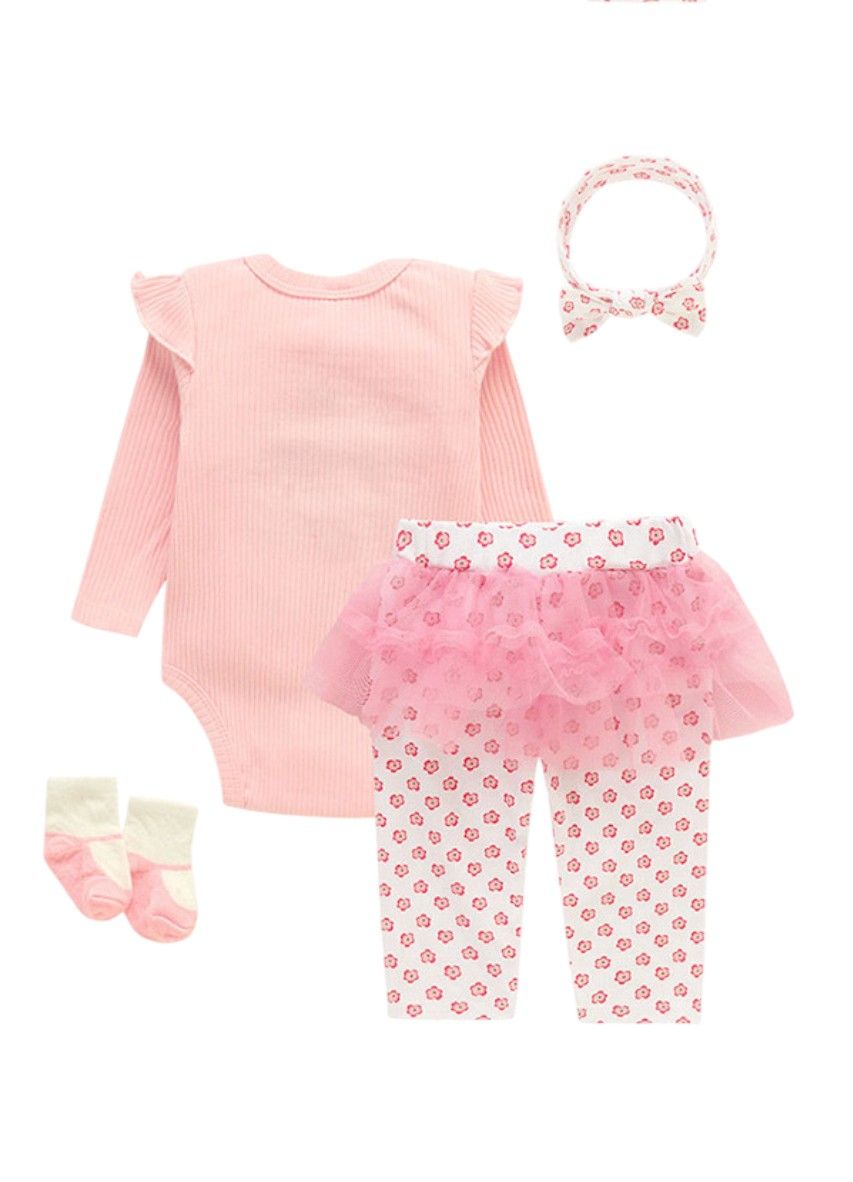 Bambimici - 4pc-Set - Baby Girl Tutu Queen Sweet Set - Pink