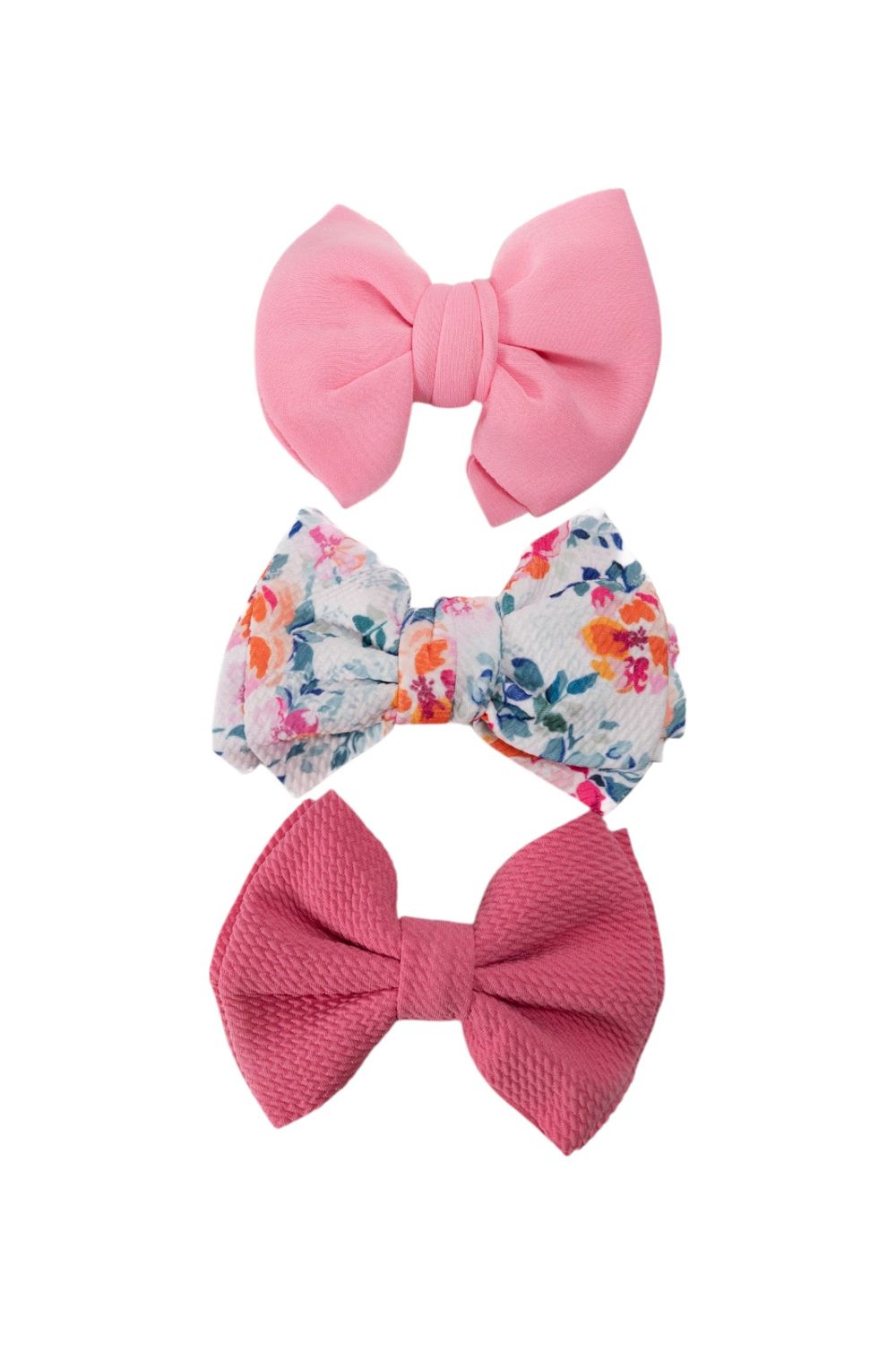 Bambimici - Baby's Mona Ribbon Bow Headband - Pack of 3 - Multicolor/Light Pink/Pink