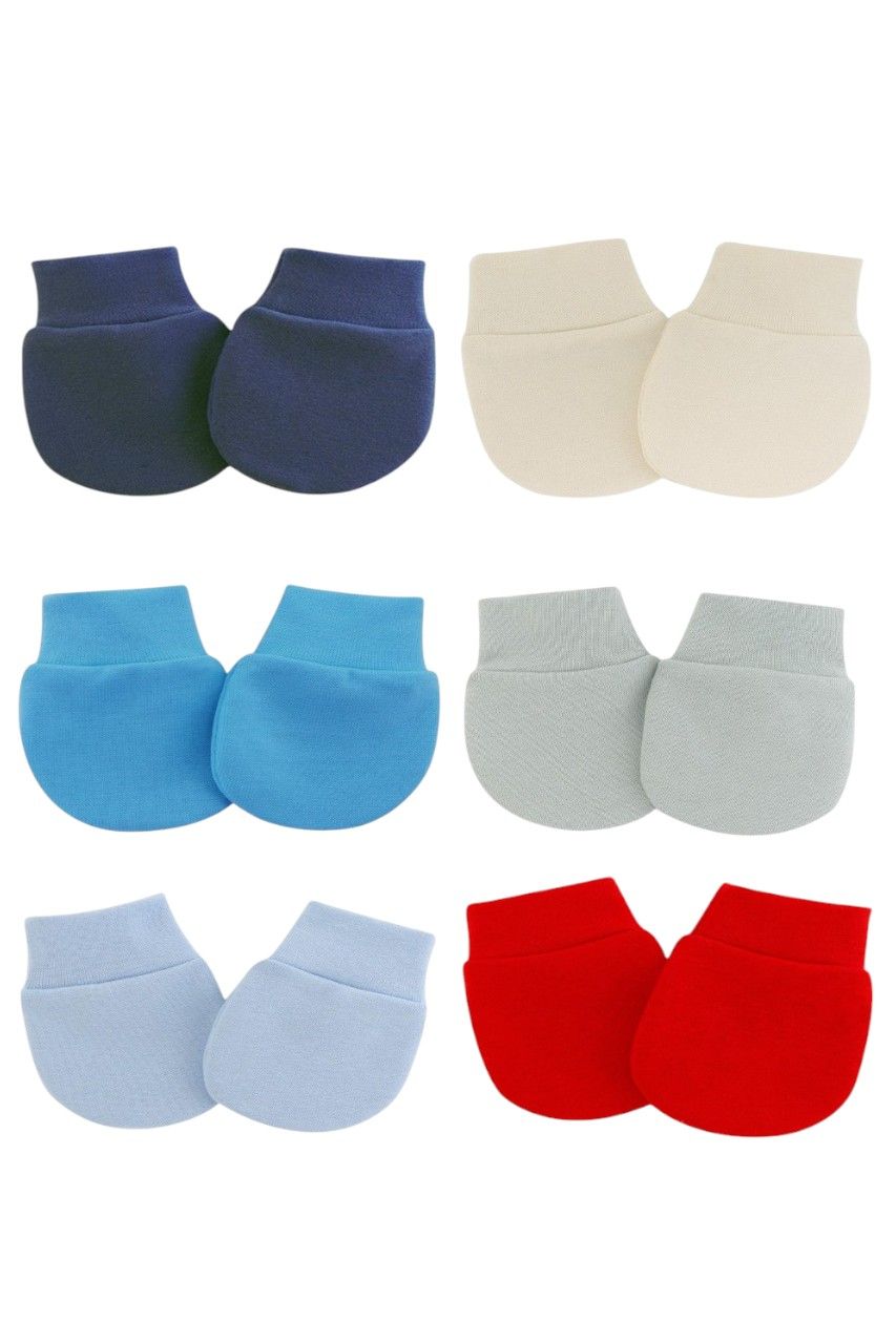 Bambimici - 6pc-Set - Little Snuggles Baby Mittens - L - Multicolor