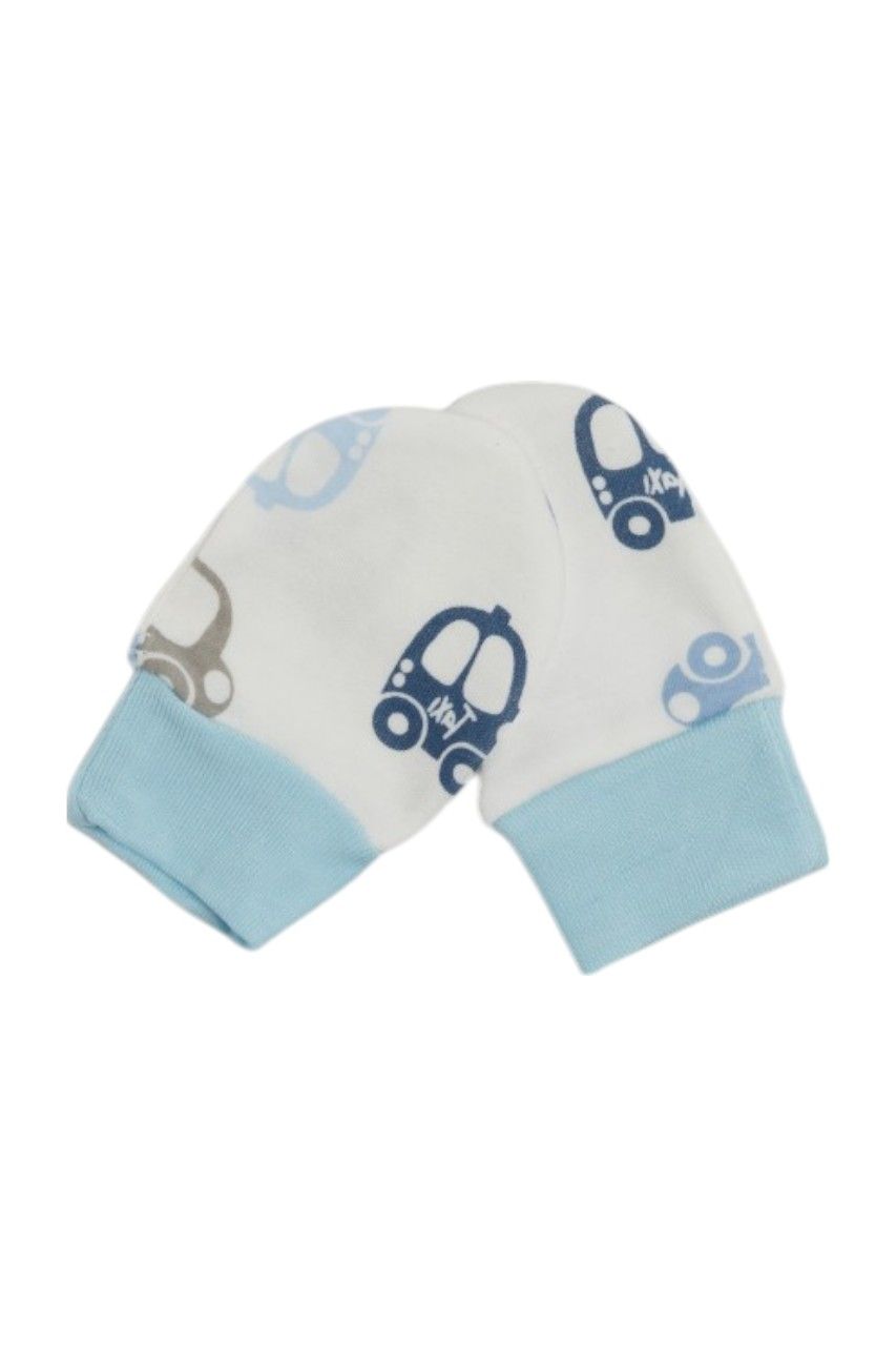 Bambimici - 3pc-Set - Baby Cozy Beanie, Booties & Mittens - S - Blue