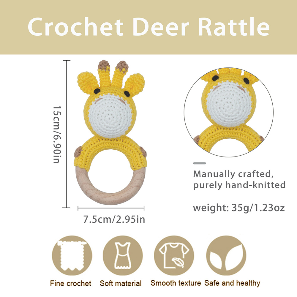 Bambimici - Baby Elephant Handmade Crochet Teether - Grey