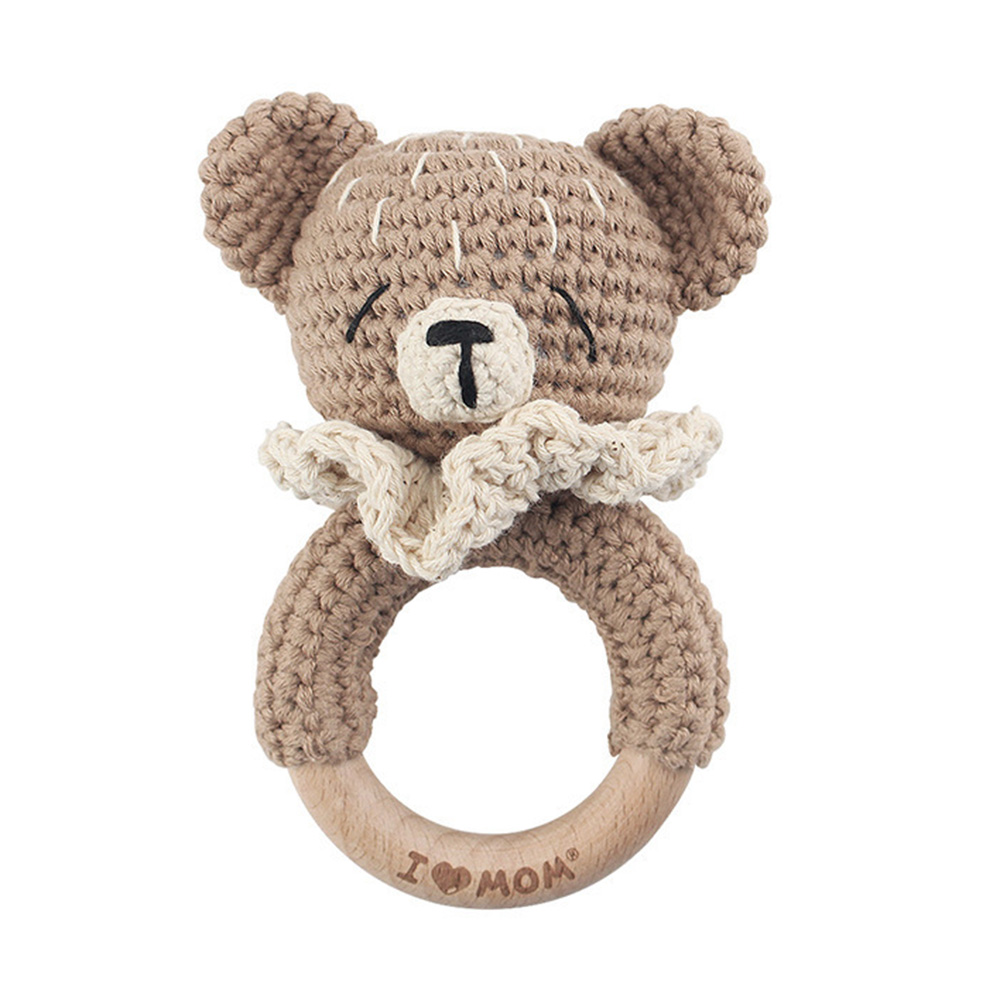 Bambimici - Baby Teddy Bear Handmade Crochet Teether - Brown