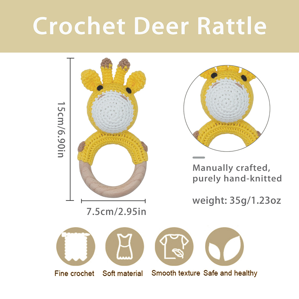 Bambimici - Baby Teddy Bear Handmade Crochet Teether - Brown