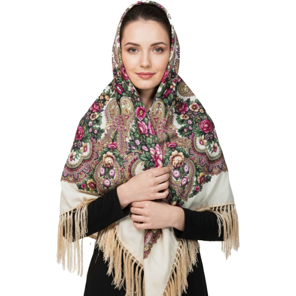 D' Daniela - Lyubov Women's Eastern European Cotton Tassel Shawl